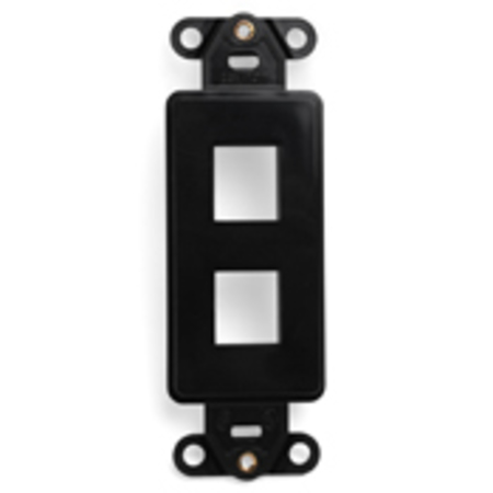 LEVITON 2-Port Mounting Strap Unloaded, Decora Style Quickport, Black 41642-E